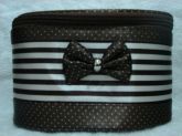 Necessaire Marrom c/ Nude - Listrado - TAM:M